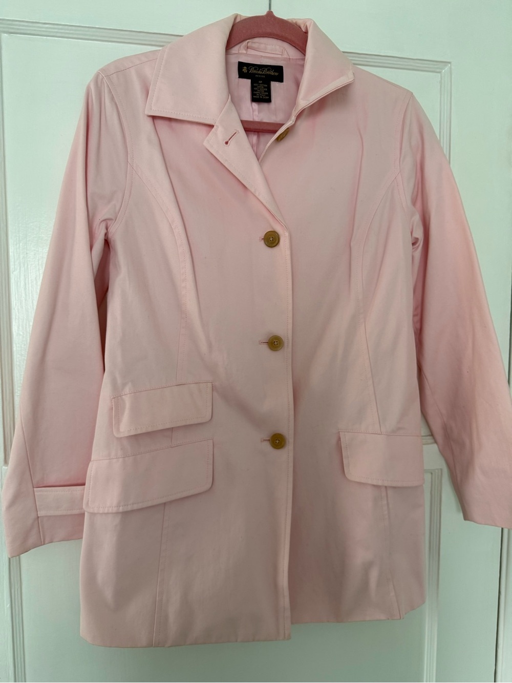 Brooks Brothers Light Pink Single-Breasted Trench Coat